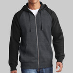 Raglan Colorblock Full Zip Hooded Fleece Jacket