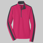 Ladies Sport Wick &#174; Textured Colorblock 1/4 Zip Pullover