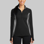 Ladies Sport Wick ® Stretch Contrast 1/4 Zip Pullover